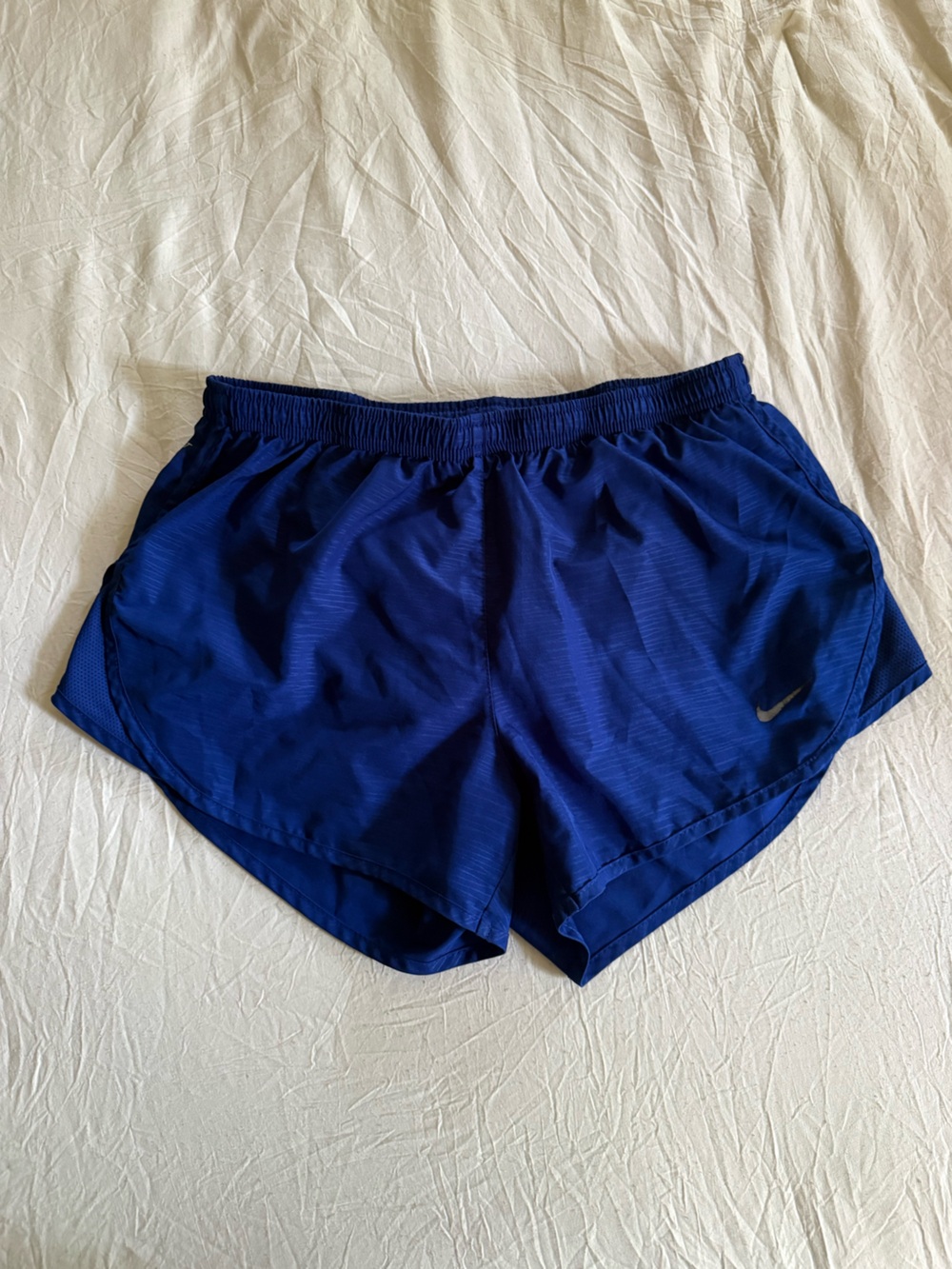 Nike Dri-Fit Women's Royal Blue Athletic Shorts with Reflective Swoosh